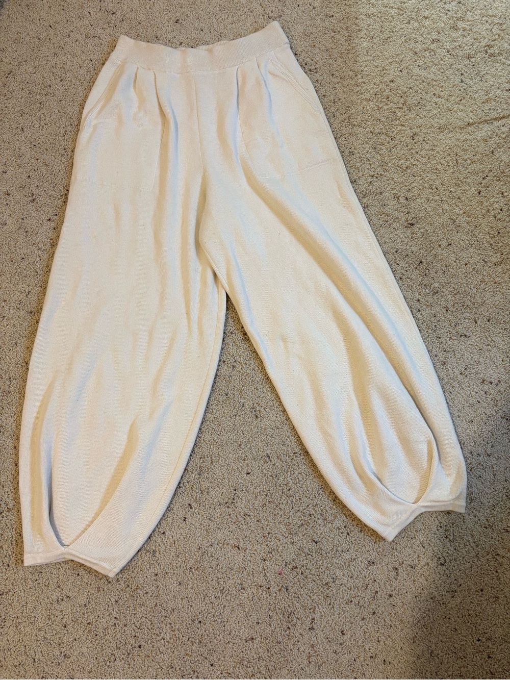 Free People Cream Knit Pants